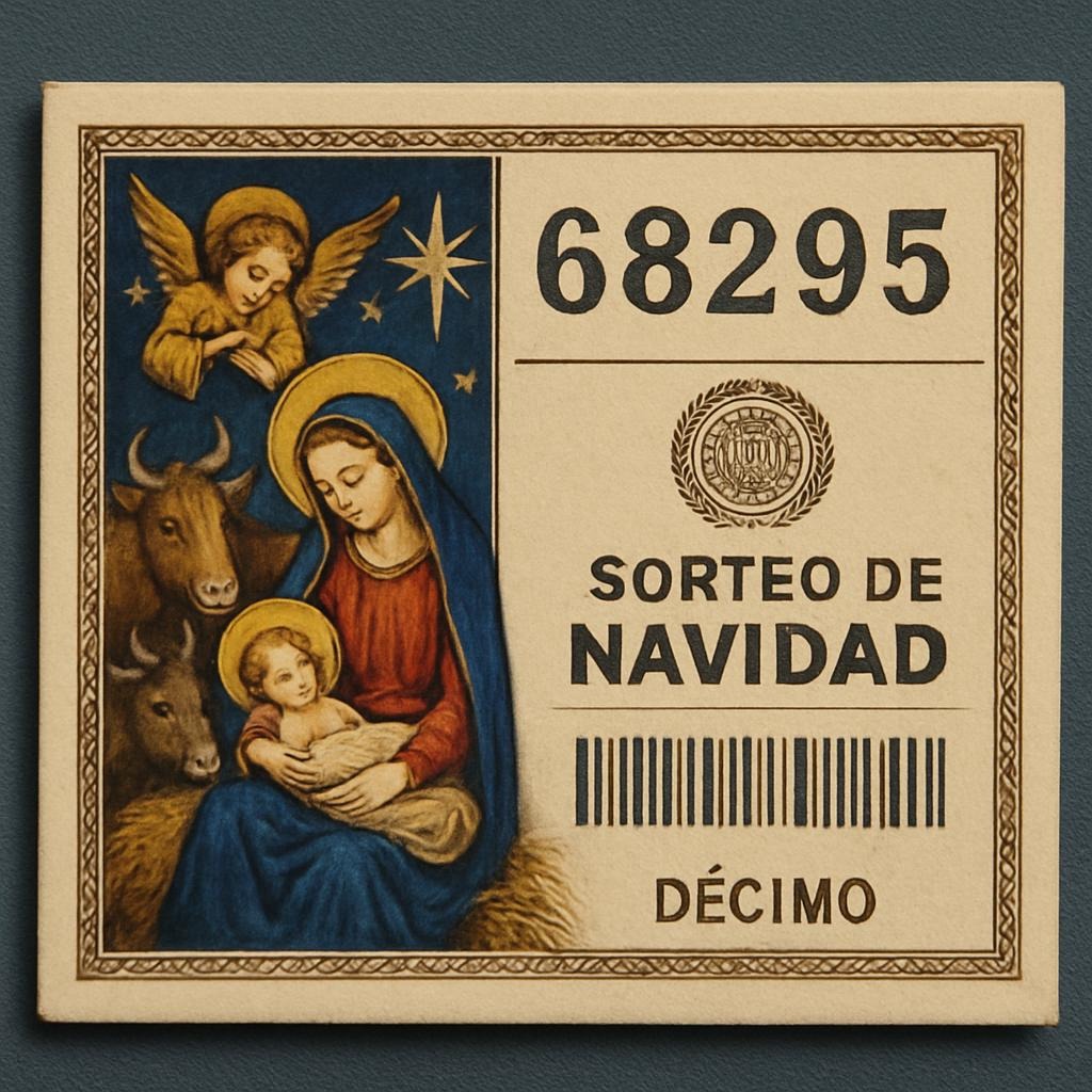 Ilustración de una lotería de navidad